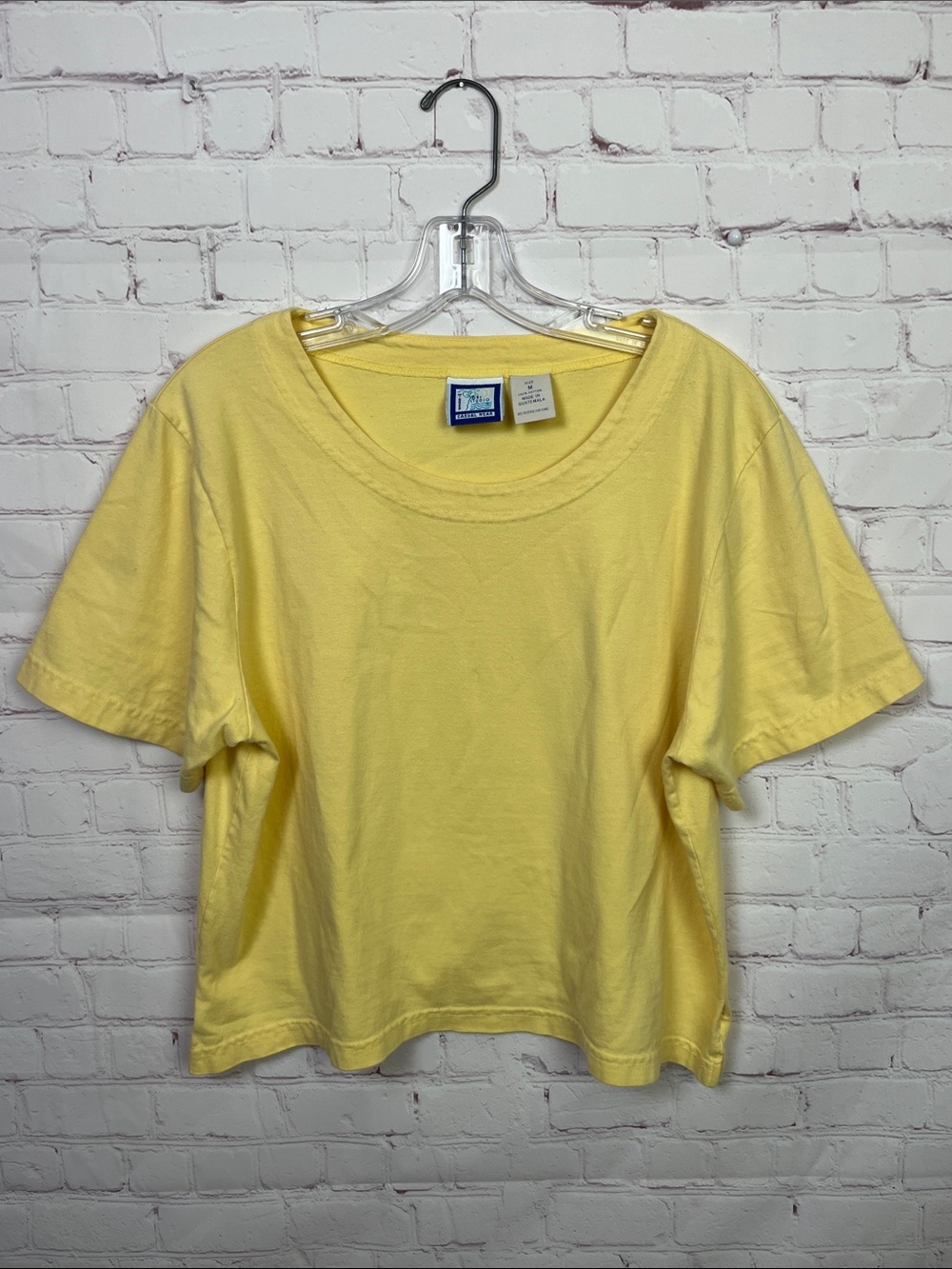 Vintage Bay Studio Casual Wear Cropped Butter Yellow Tee Size Medium